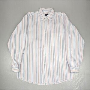 Jos. A. Bank Button Down Shirt Mens Lrg Travelers Collection Striped Multicolor